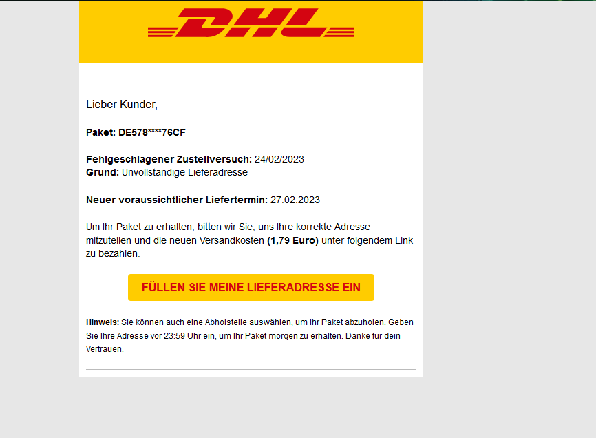 DHL Letter