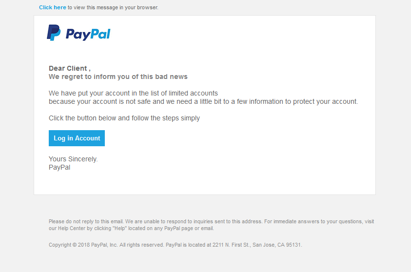 PayPal Advance Letter