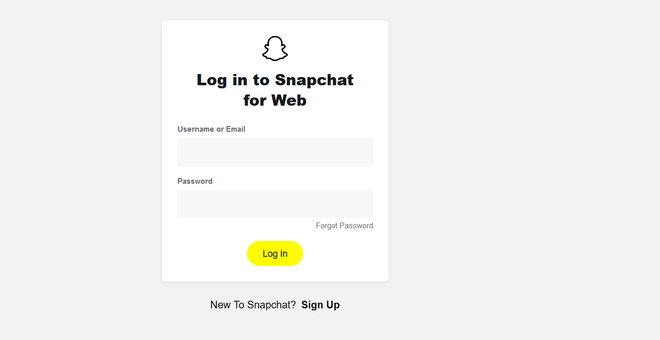 Snapchat Login Page