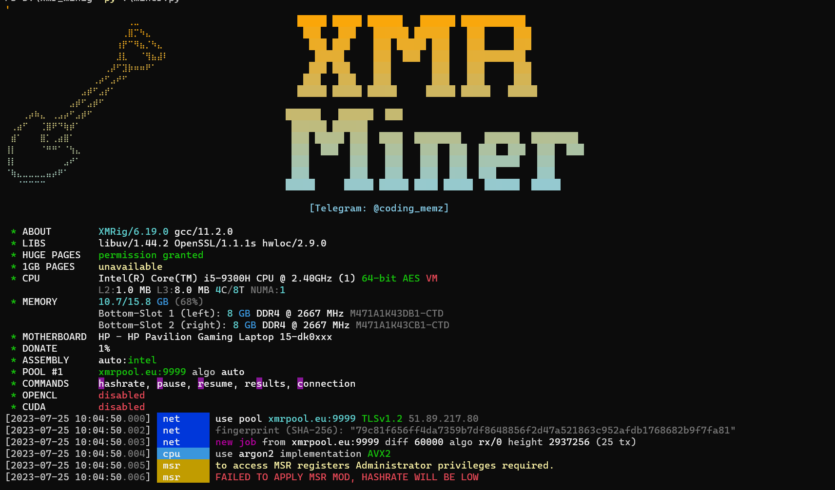 XMR miner v2